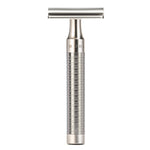 MÜHLE Rocca Silver Matt Stainless Steel 3-Piece Silvertip Badger & Safety Razor Shaving Set, Razor